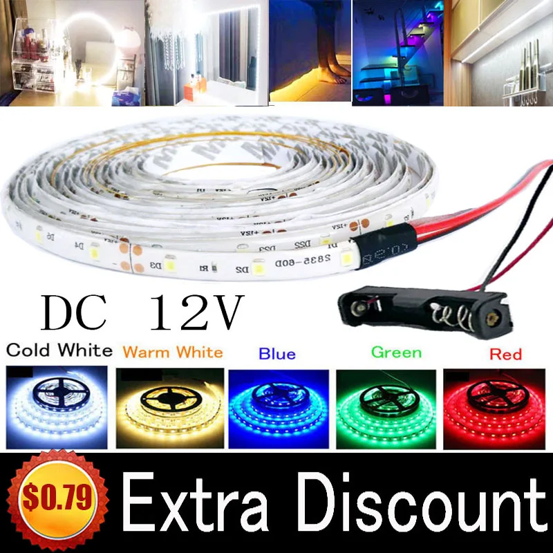 make up lights led battery powered led strip lights 5m 4m 3m 2m 1m led light strip white battery battery led strip lights lot