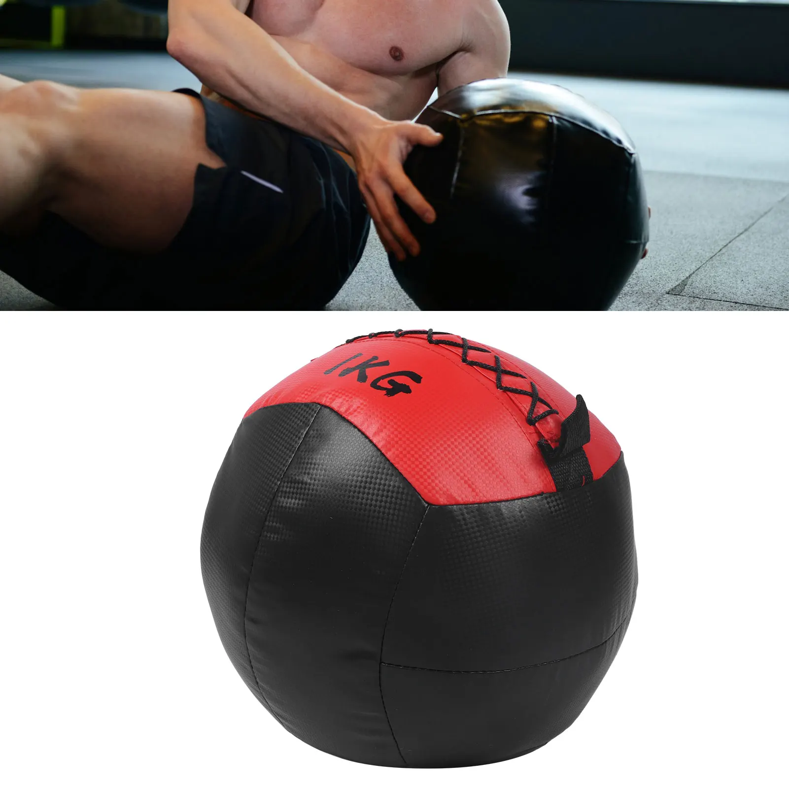 Weighted Wall Ball 2.2lb 1KG PU Leather Soft Exercise Fitness Weight Ball For Strength Stretch Training