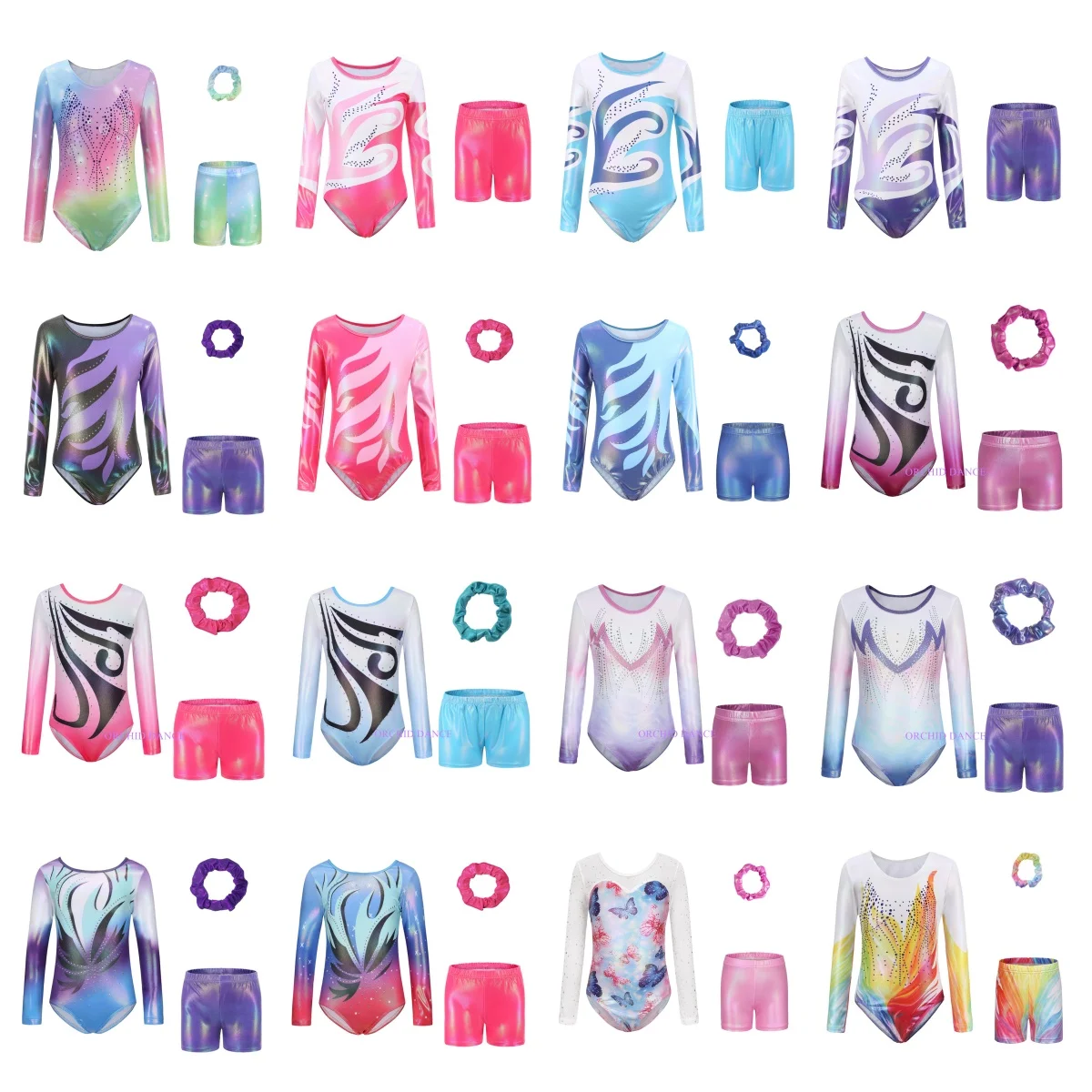 حار بيع عالية الجودة الاطفال الفتيات الأطفال طويلة الأكمام الفنية الجمباز الإيقاعي ثياب داخلية #1