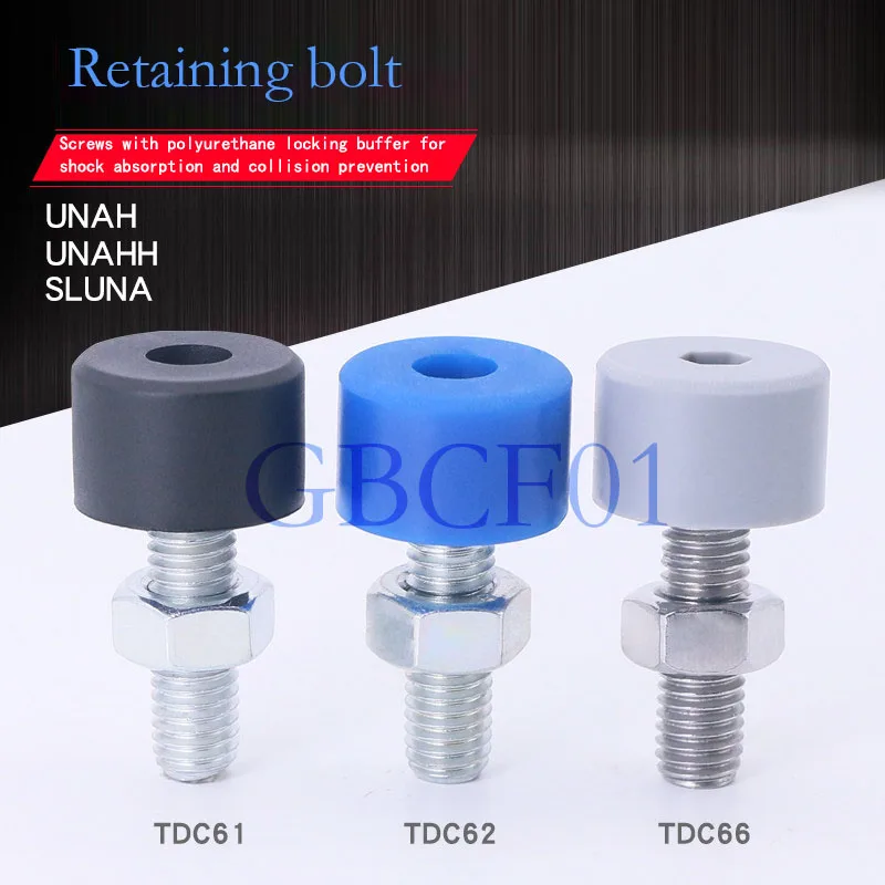 Black BIue Grey Polyurethane Stop Bolt Buffer Soft Rubber Block/Hexagon Hole Head Type / Shock Absorbing Fastener for Machinery