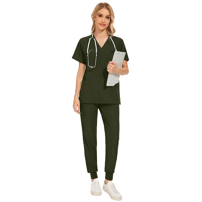 Uniformes de toilettage pour animaux de compagnie pour femmes, vêtements médicaux en tissu fin et léger, uniforme clinique d'été, infirmière, cheveux non collants