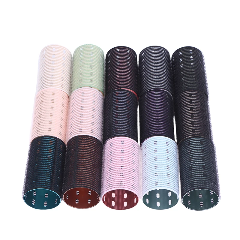 Color Aluminum Core Self-adhesive Hair Roll 5*9cm Pure Nylon Hook And Loop Roller Self Grip Styling Hot Thermal Volume Curler