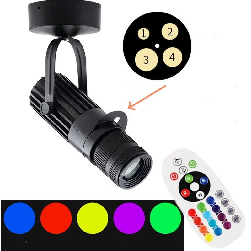 

Светодиодный трековый светильник RGB с изменяемой цветовой температурой, 15-30 Вт, AC110-220V, для сцены, потолочный прожектор RGB для театра, магазина, декоративной подсветки, лампа для росписи и вырезания по контуру