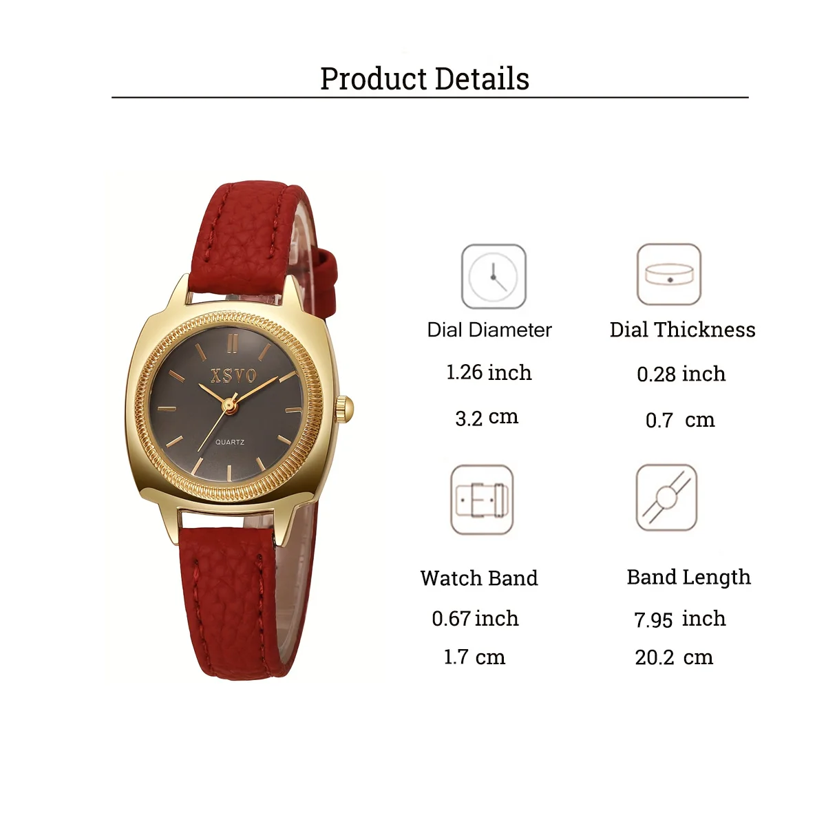 ساعة كوارتز عصرية وأنيقة فاخرة بمينا دائري وحزام جلدي للنساء، مناسبة للارتداء اليومي، هدية عيد الميلاد #6