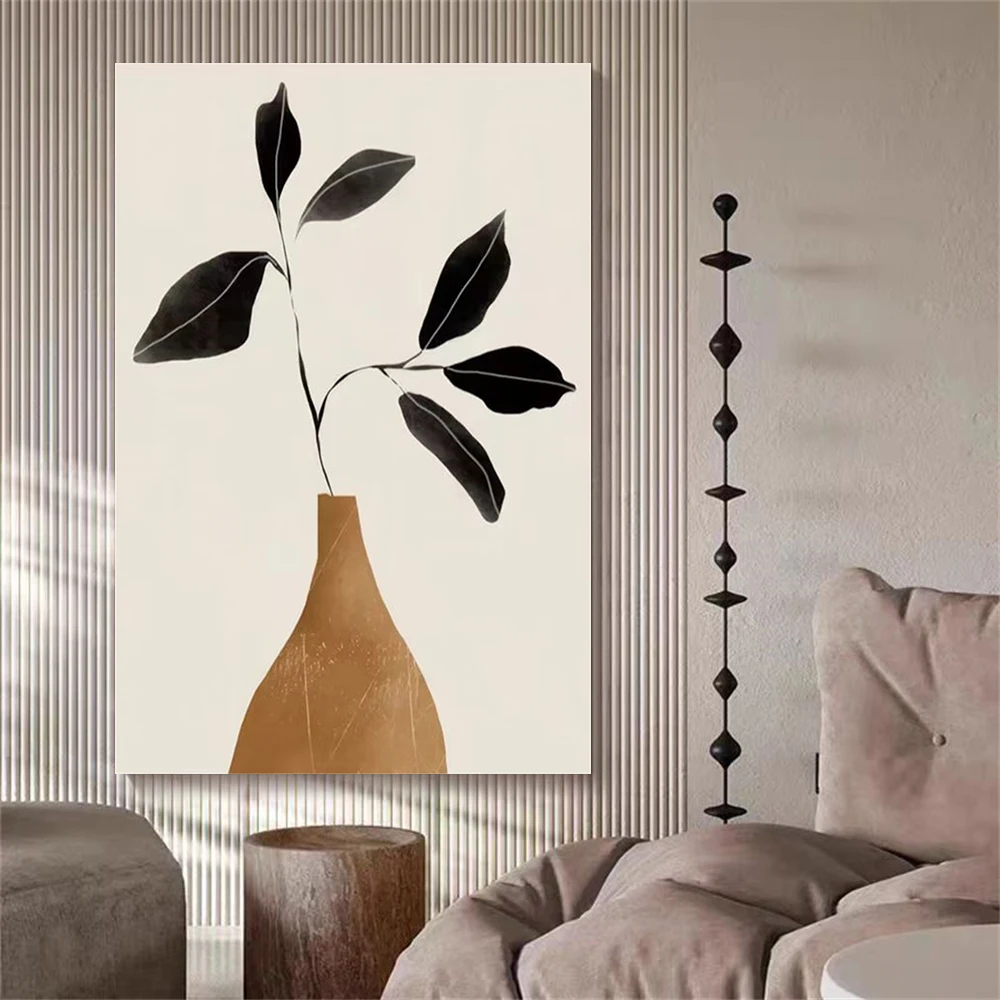 

Nordic Abstract Flower Blooming Rose Tulip Canvas Painting Modern Hand-Painted Oil Painting Wall Art For Gallery Home Room Decor