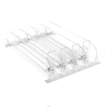 플라스틱 칸막이 자동 푸셔 시스템, W1.8 cm 분배기, 상점 선반 랙, 음료병 패키지 배열, 1 팩 