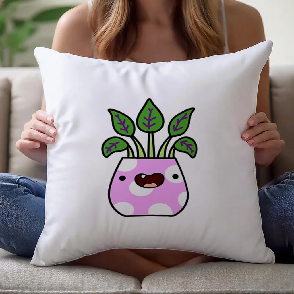 Мягкая плюшевая наволочка Kawaii с рисунком колеуса и розовыми цветами, 18x18 дюймов, со скрытой молнией, моющаяся, декоративная