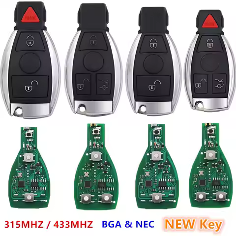 Keyecu 2/3/4 Button Remote Car Key Fob 315MHZ / 433MHZ NEC BGA Type for A B C E S G R CL CLK SLK ML Class Sprinter 2000+