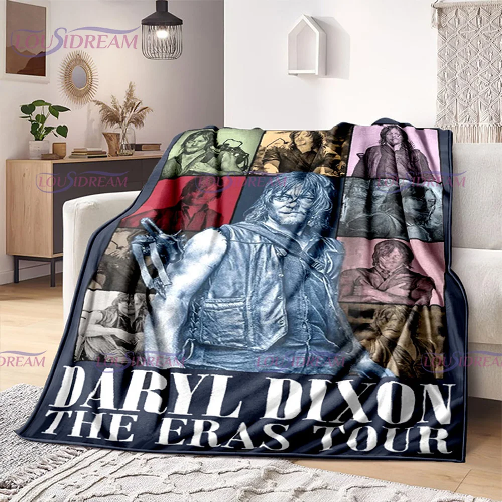 The Walking Dead New Series Daryl Dixon Horror Soft Flannel Blanket Throw Blanket for Living Room Bedroom Bed Sofa Picnic Cover