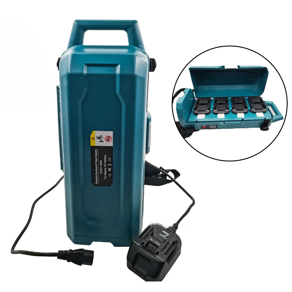 

4 Capacity Power Supply Backpack Battery Power Bank For makita For Dewalt For bosch 18V Li-ion Battery For Power Tools