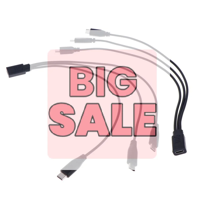 USB C Splitter Cable Type-C / Micro USB Extension Cord 1 To 3 Port Multiple Devices Charging Cable
