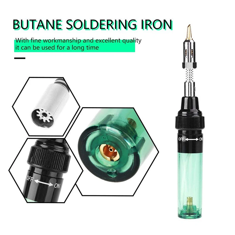 8-in-1 Butane Gas Welding Soldering Iron Kit Set Welding Pen Gas Soldering Iron Cordless Butane Tip Tool(Excluding butane gas)