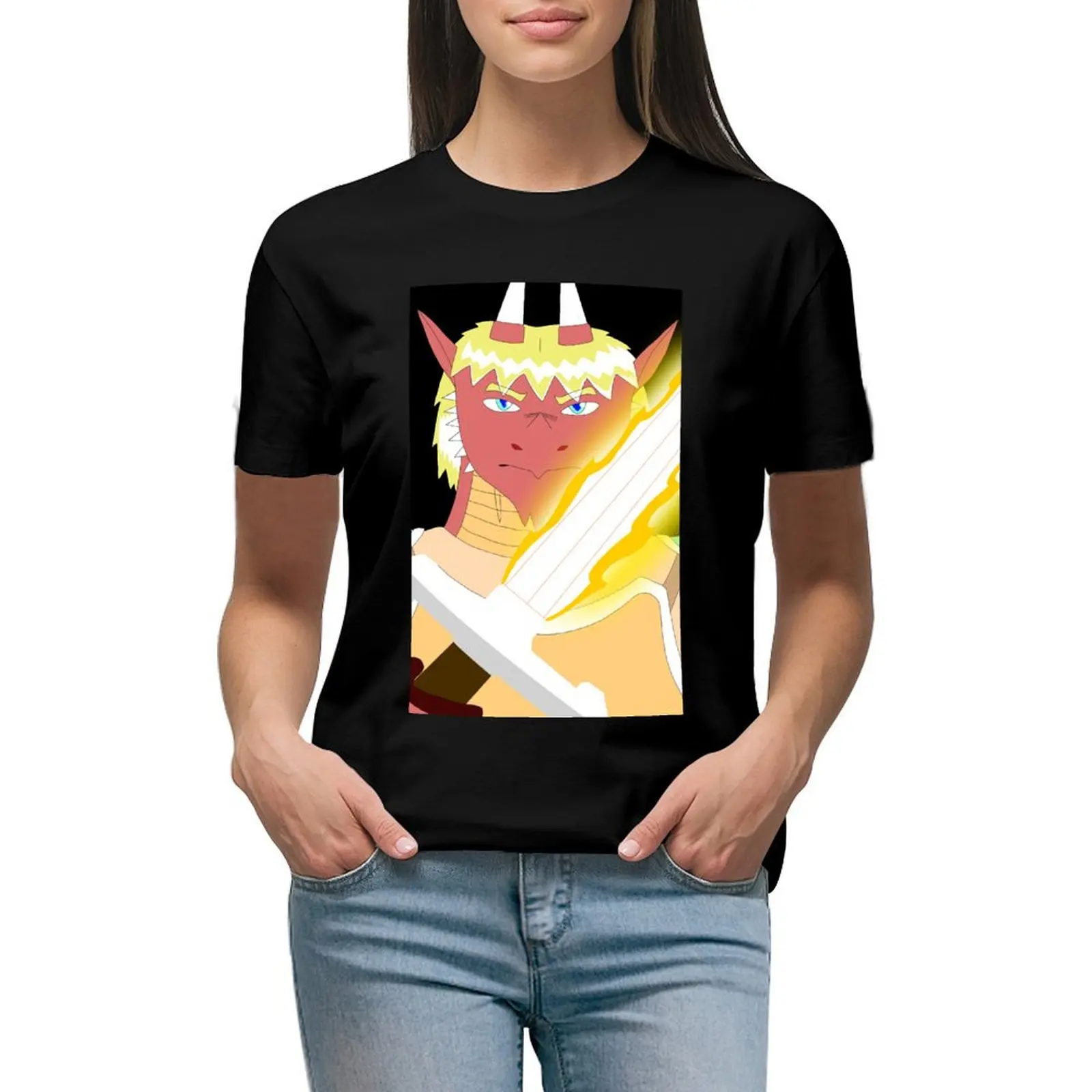

hozen's brave guard warrior's anime gaming's face T-shirt summer top tees t-shirts for Women pack
