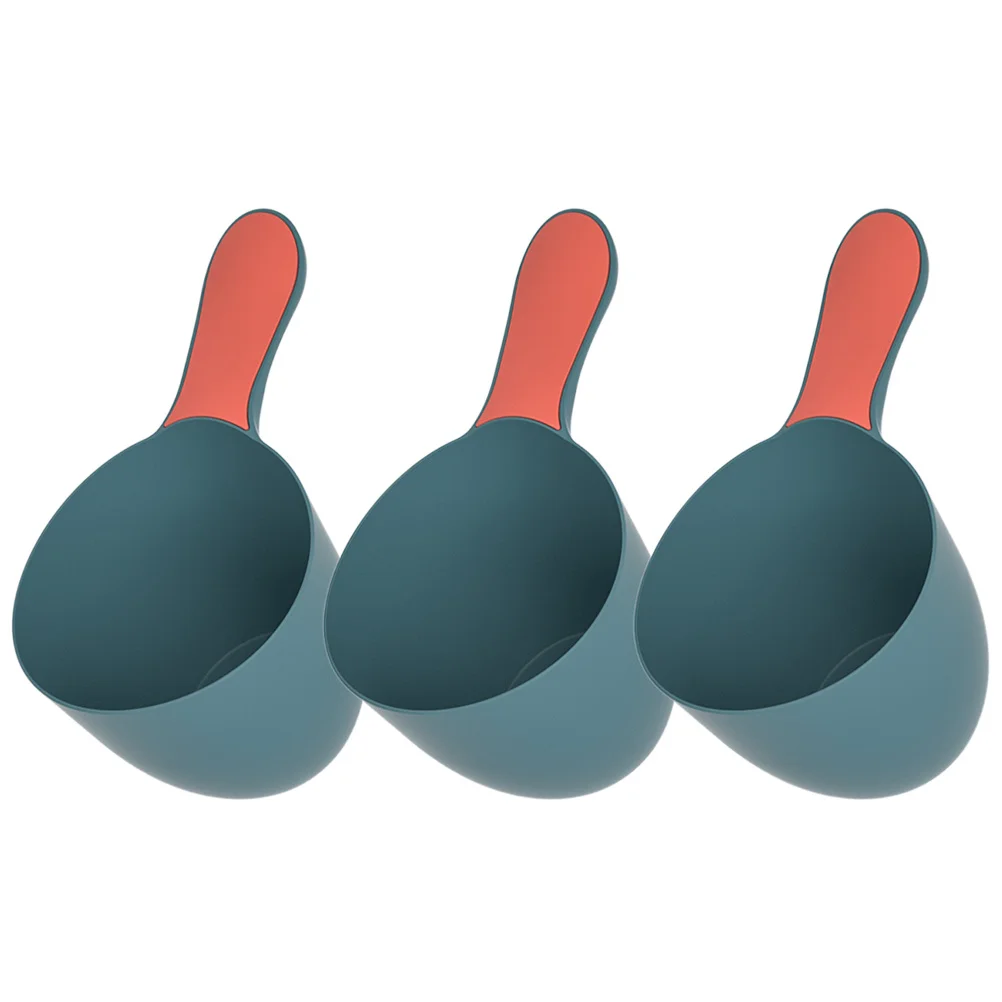3 قطعة مغرفة مياه الحمام البلاستيك دش مغرفة للحمام غسل الشعر قابلة لإعادة الاستخدام قحافة مقبض مريح عدم الانزلاق حمام أداة