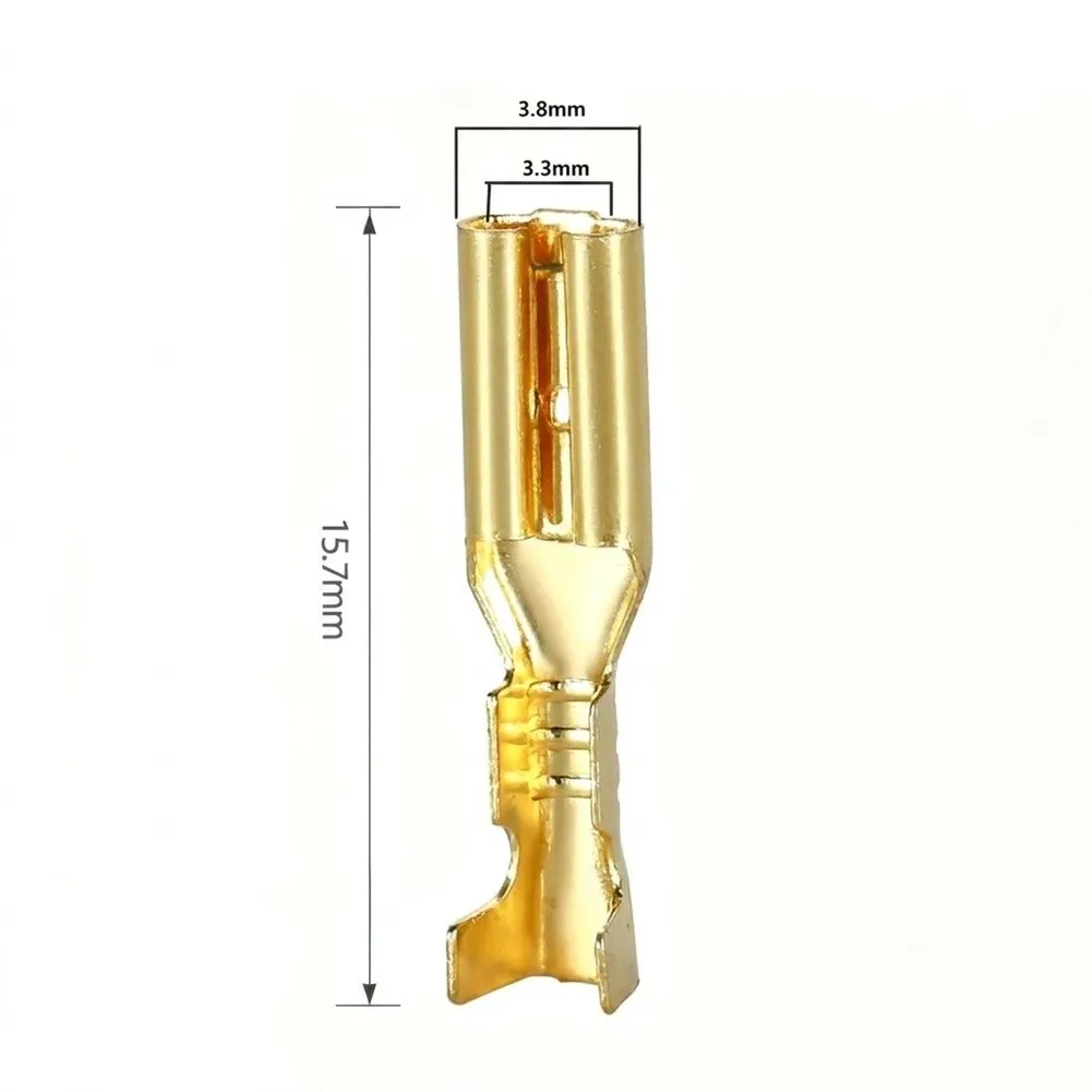 Brass Crimp Connector Kit with Transparent Insulating Covers for 2.8mm 4.8mm 6.3mm Cold Press Applications Wiring Projects