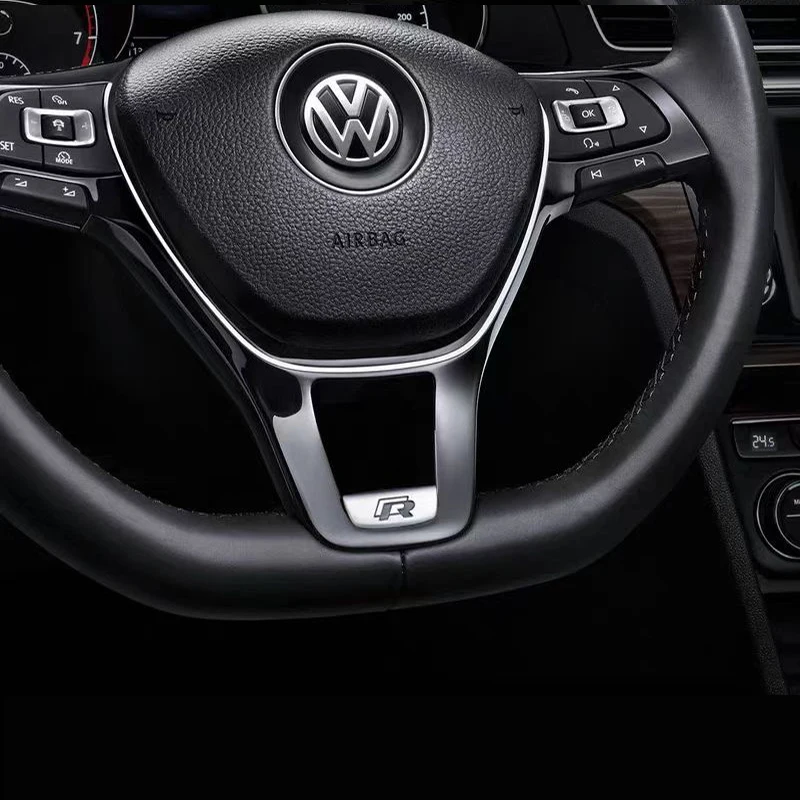 عجلة توجيه سيارة اكسسوارات ملصقات معدنية لشركة فولكس فاجن GTI R خط بولو جولف باسات شيروكو تيجوان جيتا T-ROC طوارق توران GTS