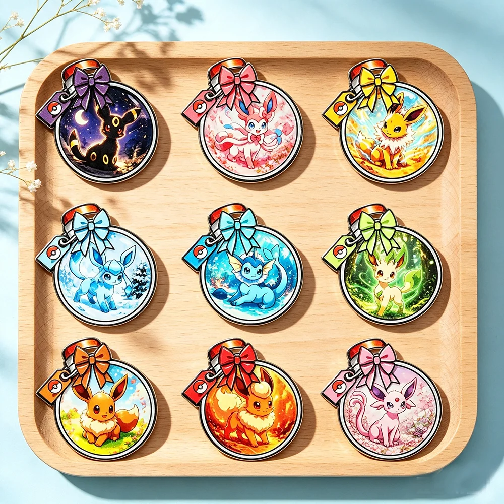 9Pcs Cute Eevee Umbreon Fox Bottle Enamel Pin Anime Elf Sylveon Metal Brooch Lapel Badge For Clothes Collect Decor Jewelry Gift