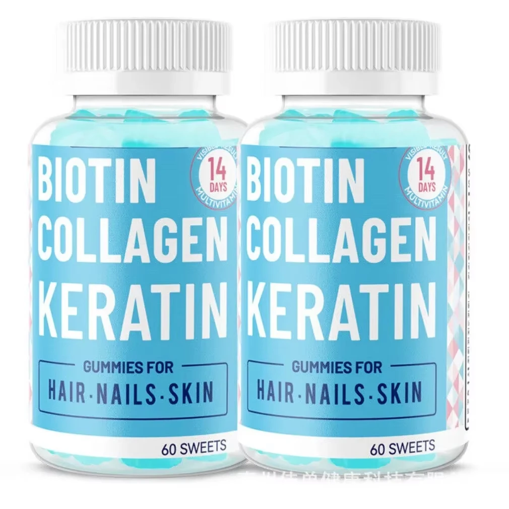 

Health Care，Certified Sugar Free Hair Skin Nail Gummies with Biotin Collagen Keratin - Vitamin Enriched Beauty