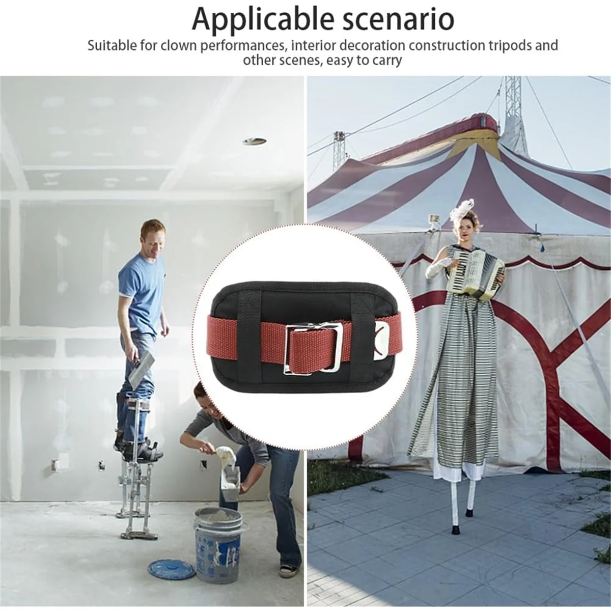 

A83Z 3 Pack Drywall Stilt Replacement Parts,Adjustable Leg Straps Easy Install Comfort Stilt Pads Protective Padded Leg Bands