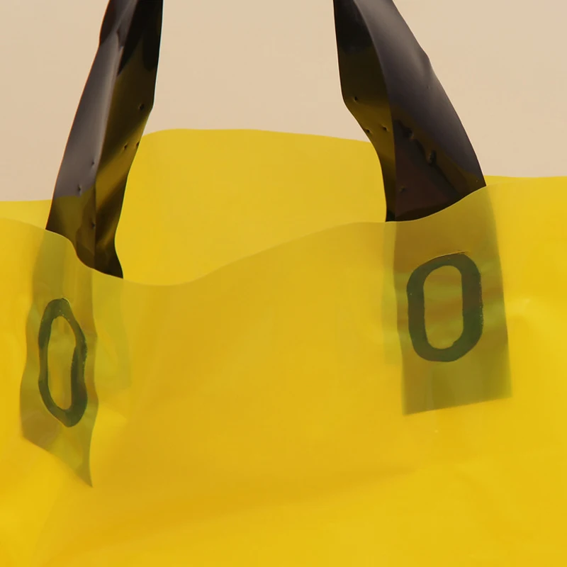 Unverzichtbare Plastikeinkaufstaschen mit Griff, 100 Stück, Boutique-Taschen für kleine Unternehmen, Logo individualisierbar, große Geschenktüten – Detail 4