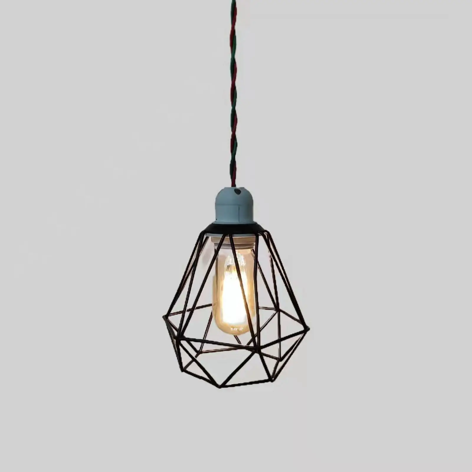 DIY Metal Pendant Lamp Shade Hanging Chandelier Lamp Vintage Style for Bedroom Cafe Living Room Decor Indoor Lighting Protective