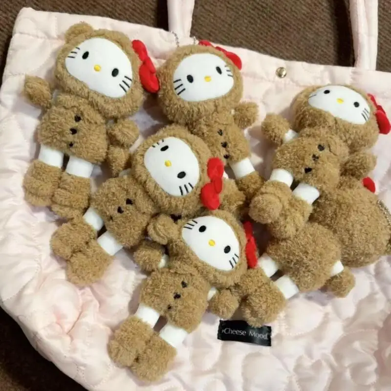 Sanrio Hellokitty ours en peluche pendentif Kawaii longues jambes Kt ours pendentif voiture suspendus décoration étudiant sac à dos porte-clés
