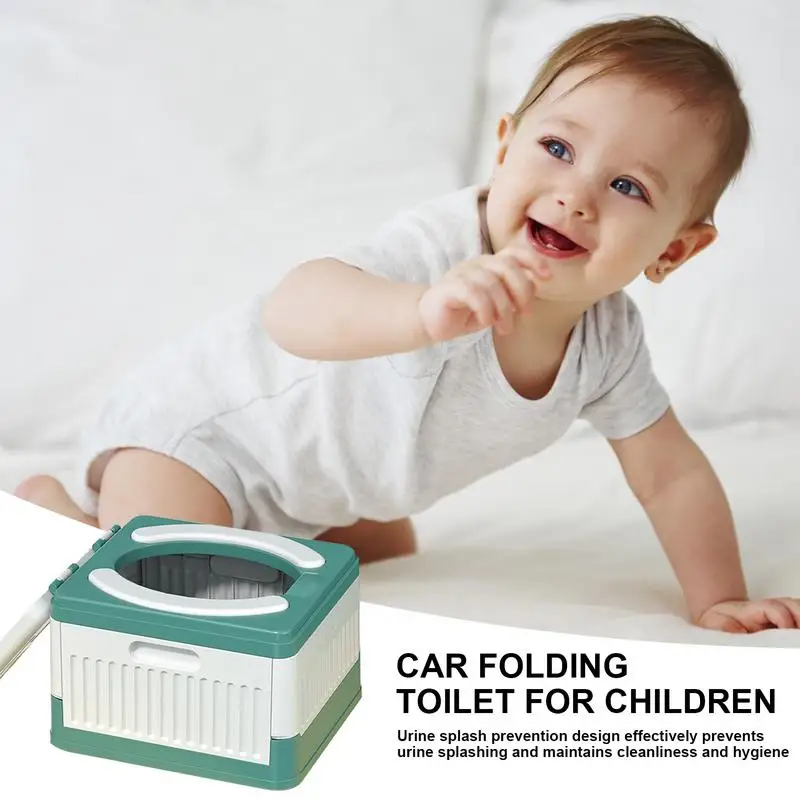 Portable Kids Potty Safe Splash-Proof Travel Potty Lightweight Square Foldable Potty Travel Supplies For Fishing Outings Camping