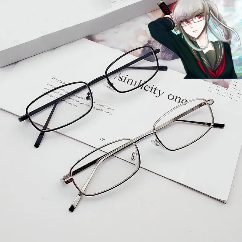 Rekwizyty do Cosplay Anime Danganronpa Peko Pekoyama okulary Cosplay prostokątne okulary przeciwsłoneczne Retro metalowa rama kobiece okulary Anime