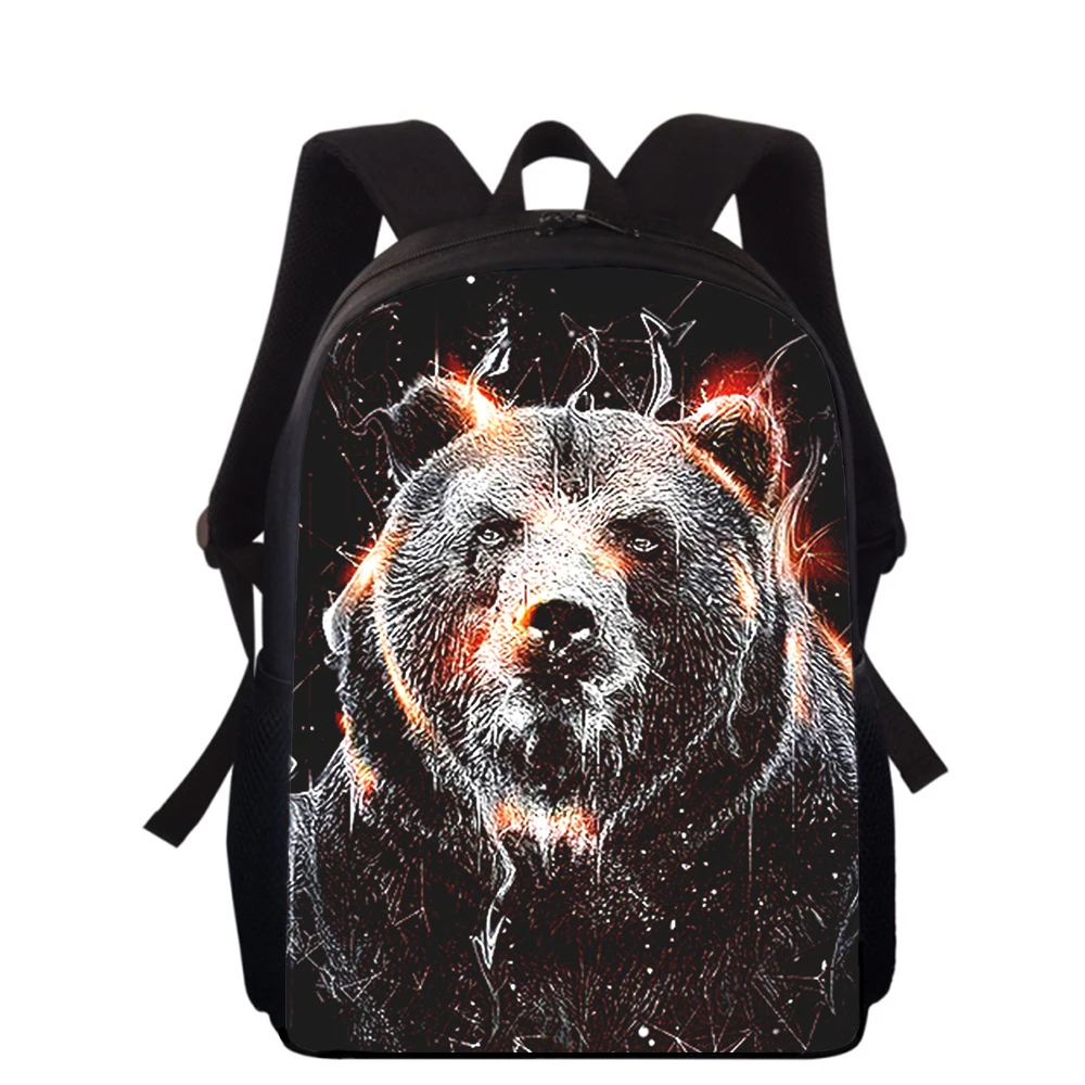 Ferocious Personality Bear 16” 3D Print Kids Backpack Primary School Bags for Boys Girls Back Pack Students School Book Bags