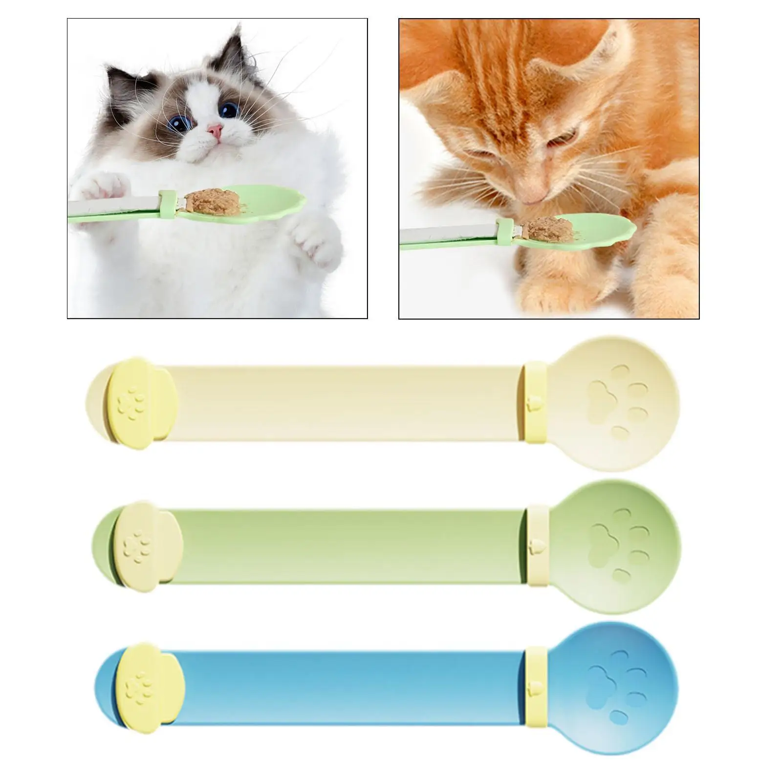 

Cat Strip Squeeze Spoon Paw Shape Cat Wet Treats Dispenser Spoon Pet Food Spoon
