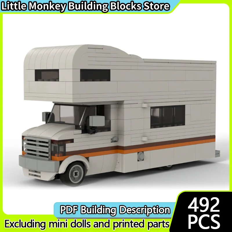 

City Car Model MOC Building Bricks Classic City Camper Van Modular Technology Children Holiday Gifts Assemble Toys Suit