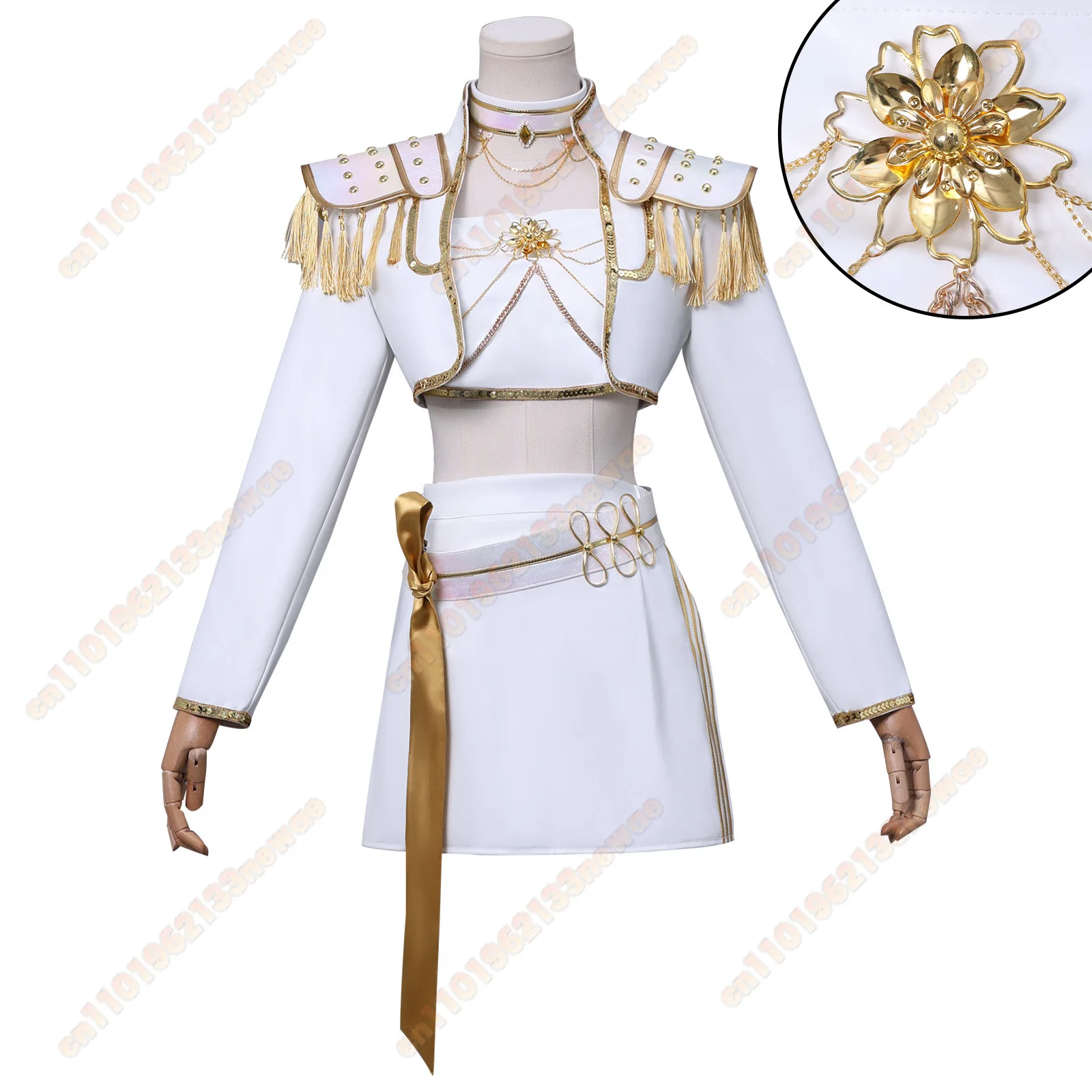 MINISO ミラコスプレ衣装 KPop ホワイトトップドレスウィッグ女の子悪魔ハンター変装ハロウィンカーニバルパーティー服高品質