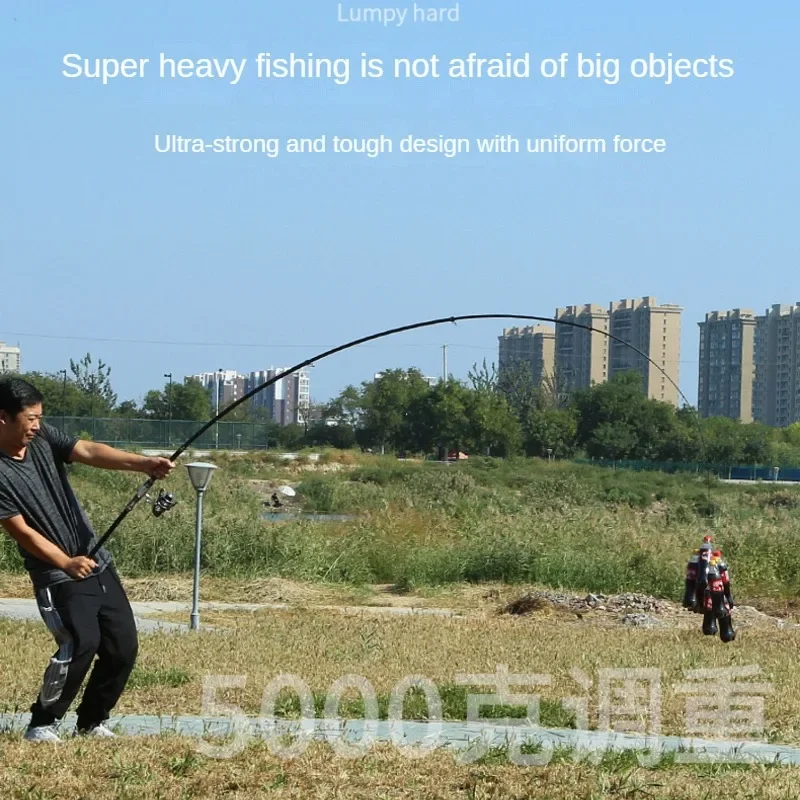 Carbon Superhard Telescopic Fishing Rod, Distance Throwing Rod Set, Colorful Guide Ring, Metal Reel Seat, 2.1m-4.5m