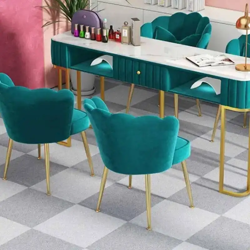 

Nail Station Table With Chair Portable Folding Manicure Customer Salon Tabl UV Lamp LED Nails Equipment Desk Doing Cheap Tables