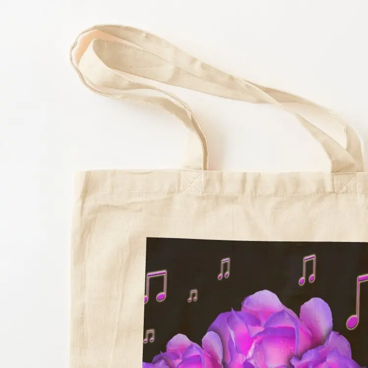 Piano Keyboard Purple Roses Tote Bag custom bags Eco bag handbag reusable grocery bags
