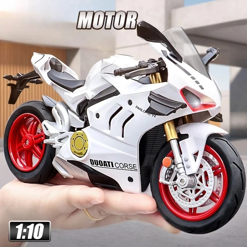 1:10 Panigale V4S Simulazione In Lega Modello di Moto Diecast Auto Giocattoli per I Ragazzi Regalo Di Compleanno Per Bambini Giocattoli Collezione di Auto