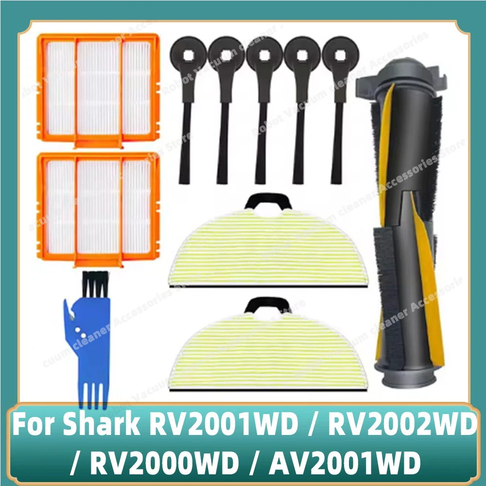 Kompatibel für Shark RV2001WD / RV2002WD / RV2000WD / AV2001WD Hauptseitenbürste Primärfilter Mopptücher Zubehör Teile