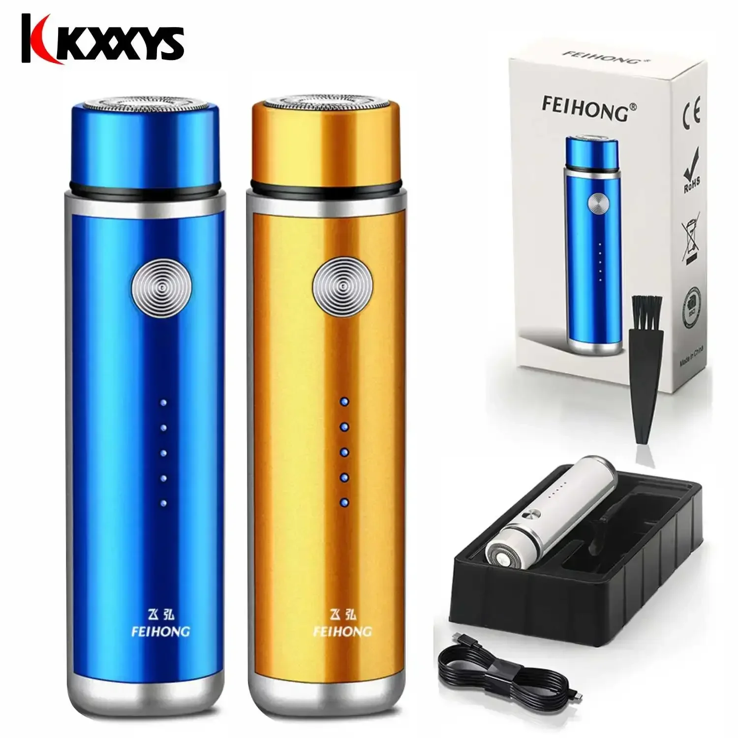 

Миниатюрная USB-аккумуляторная электробритва для мужчин - ультрапортативная и беспроводная бритва с 3 лезвиями для путешествий