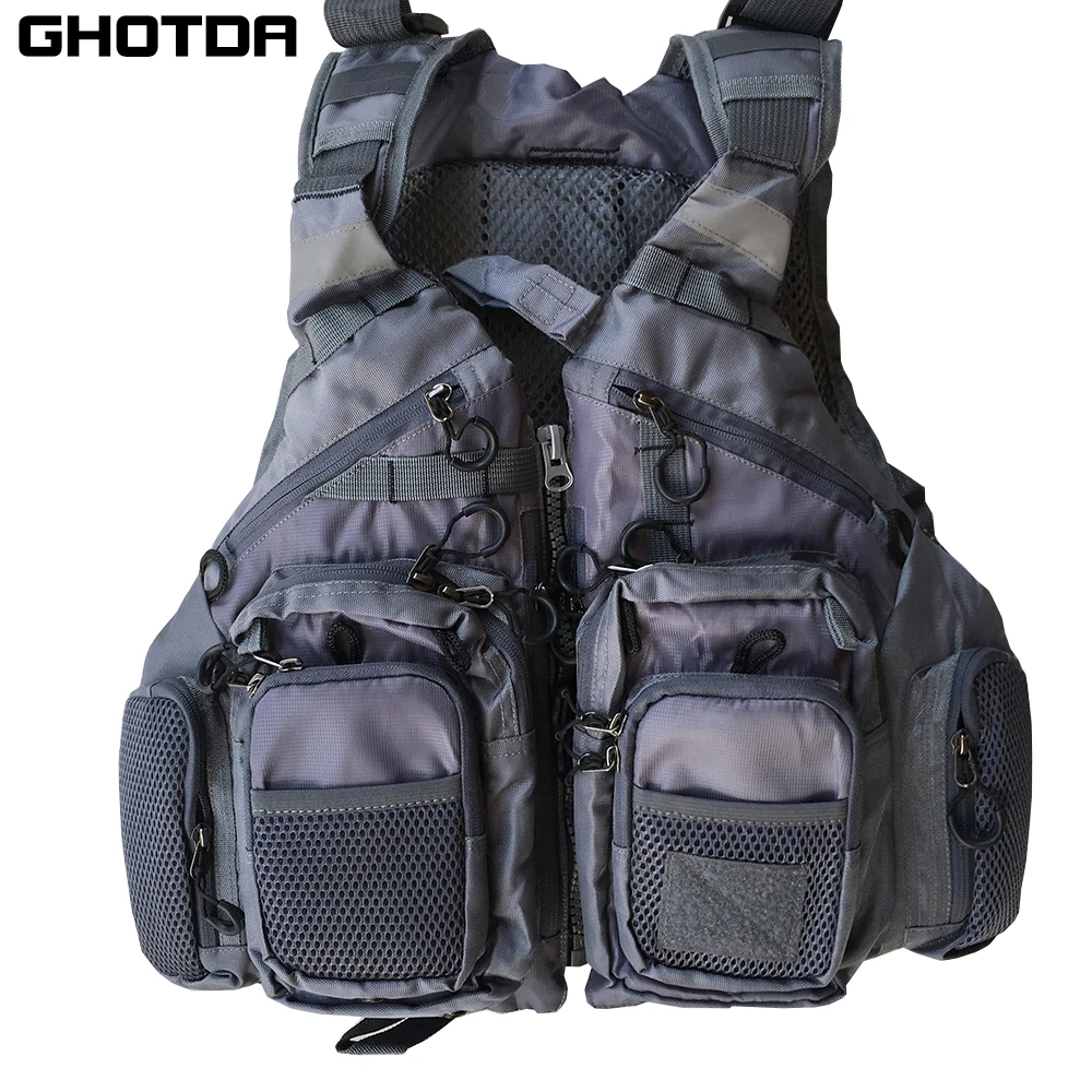 Ghotda Life Jacket for Fishing Professional Sea portable flotation Suit  Summer Big Buoyancy Lure Pocket Vest