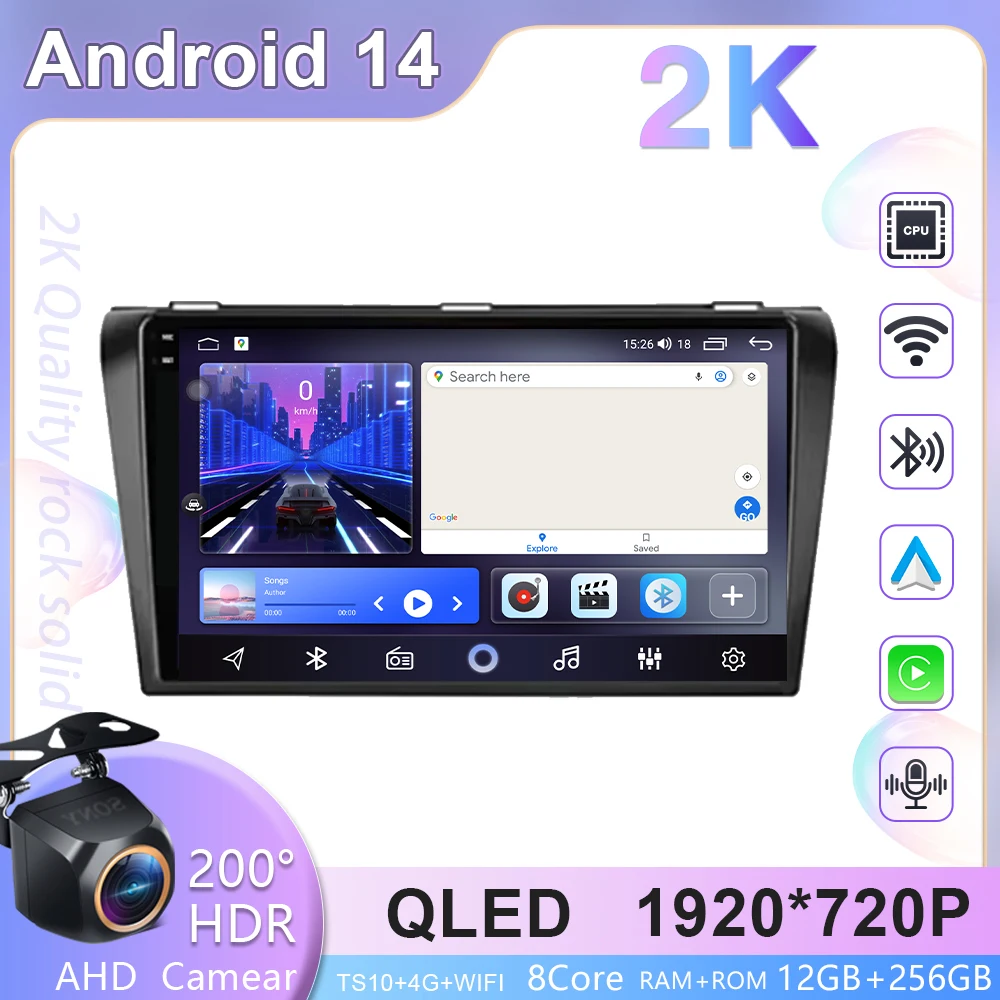 

Car Radio QLED For Mazda 3 2004 2005 2006 2007 2008 2009 wireless CarPlay Android Auto car intelligent systems No 2 din 2din DVD