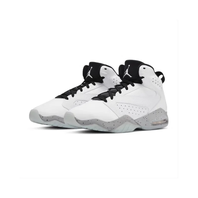 حذاء كرة سلة عملي للرجال من سلسلة Nike Jordan ممتص للصدمات ومقاوم للاهتراء، حذاء كرة سلة جديد خفيف الوزن ومريح وشديد للغاية من Aj6 باللون الأبيض والرمادي والأسود، حذاء كرة سلة كاجوال كلاسيكي، Ar44101 #1