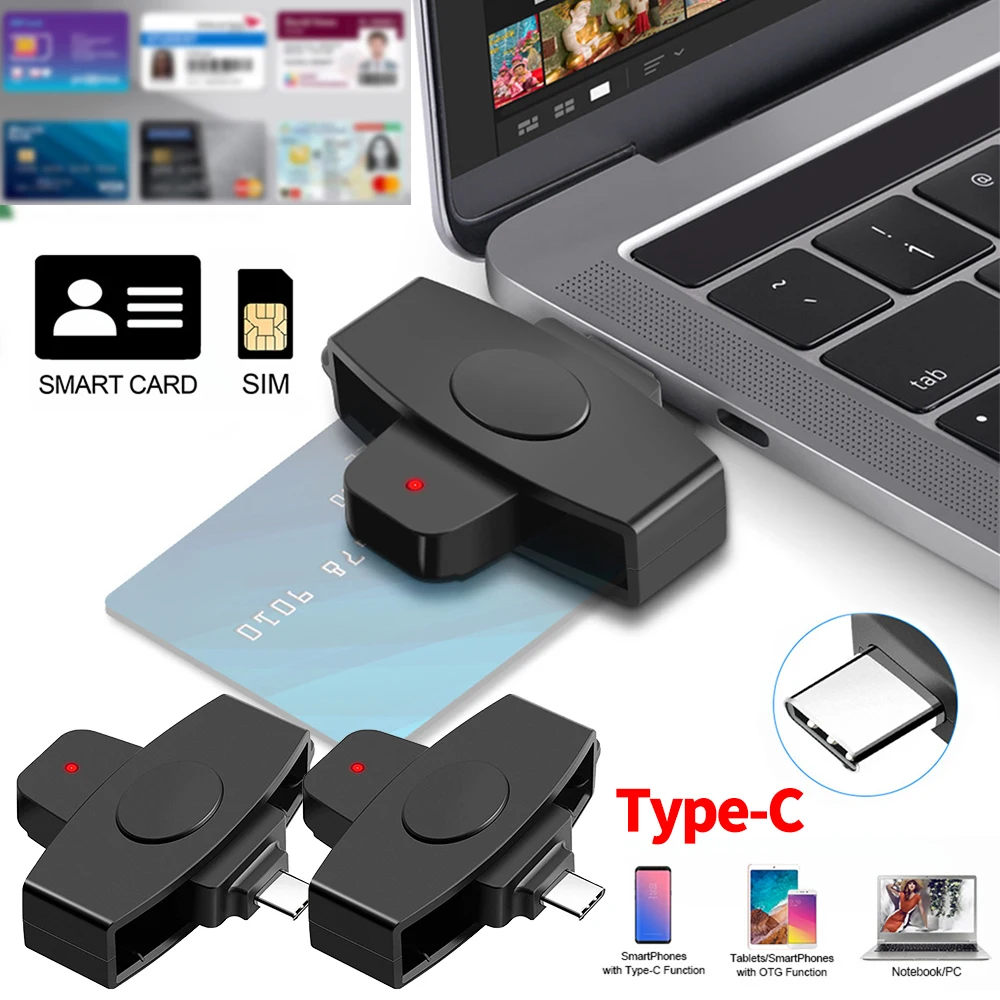 

CAC Smart Card Reader Portable Smart Chip Reader Bank Tax Declaration Accessories Support for Windows for OS