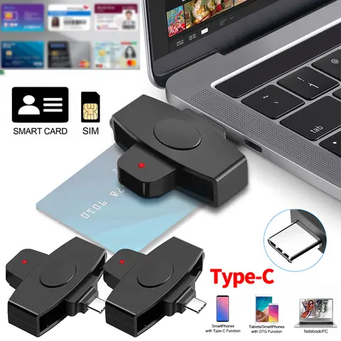 CAC Smart Card Reader Portable Smart Chip Reader Bank Tax Declaration Accessories Support for Windows for  OS