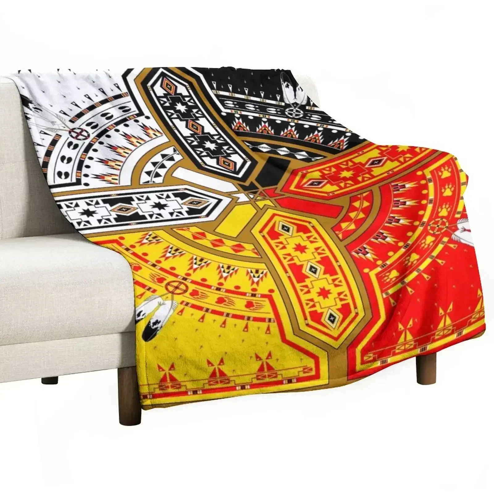 The Four Direction Throw Blanket Bed covers Soft Plaid Soft Big Weighted Furry funny gift Blankets