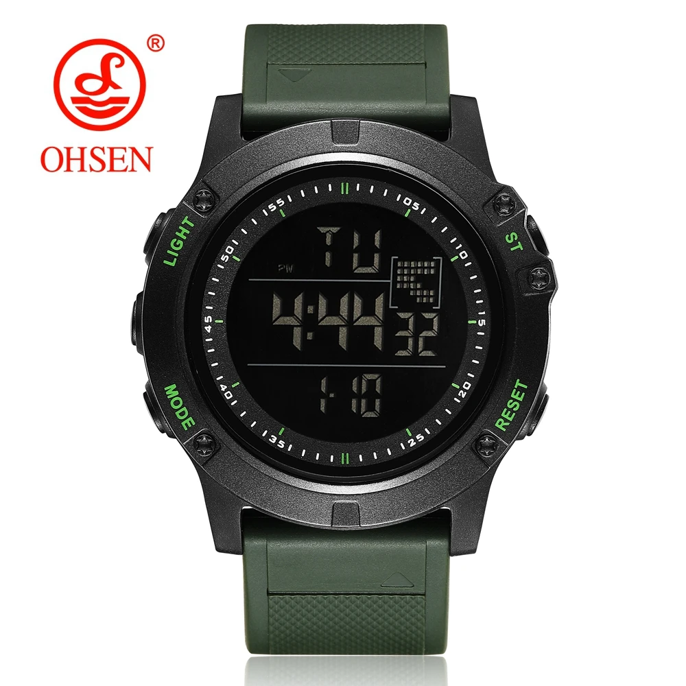 Fashion Digital Watches for Men relogio masculino Waterproof Outdoor Sport Tactical Watch Green Electronic LED Military Clocks
