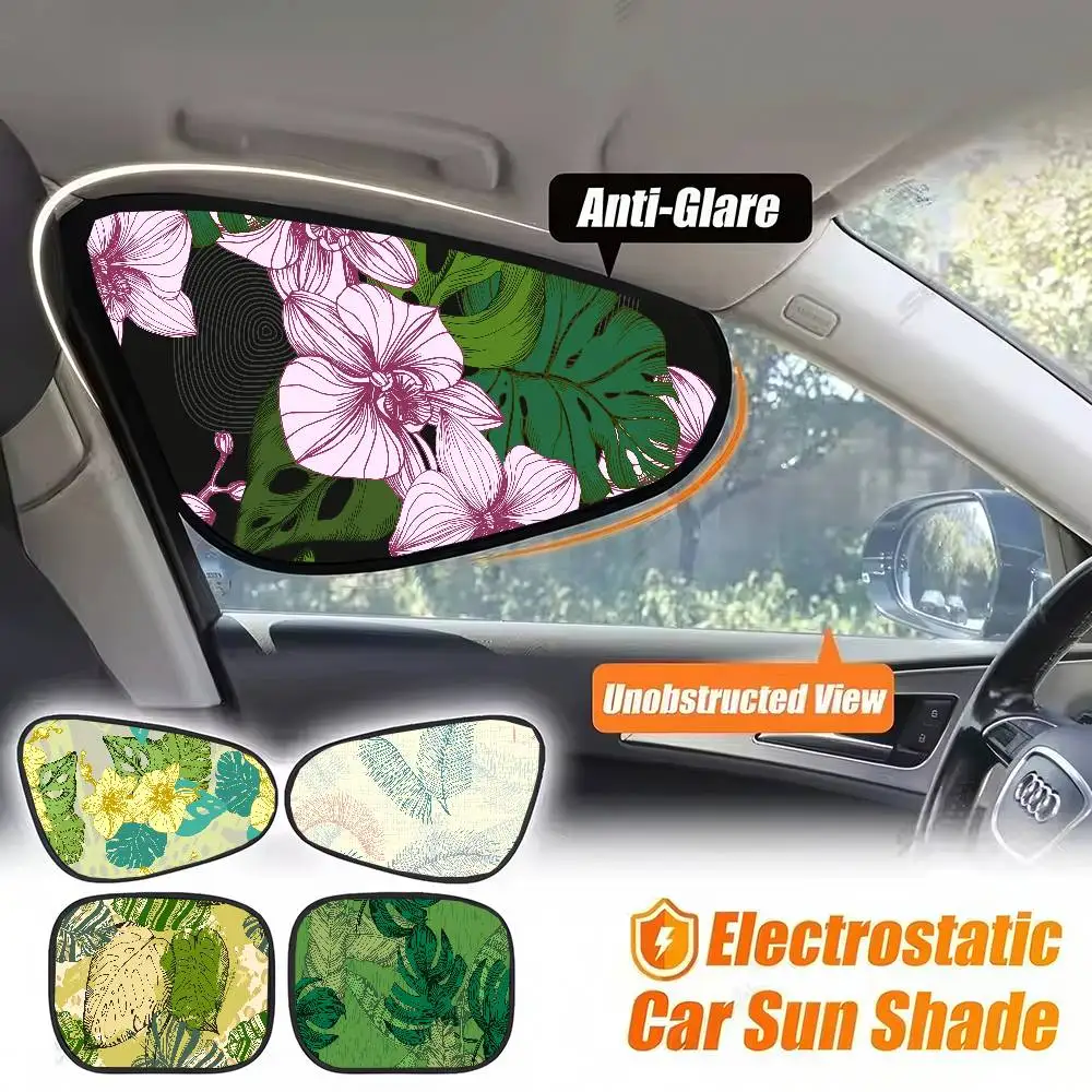 

Vintage Tropical Botanical Art Cartoon Universal Car Windshield Sunshade - Folding Reflector, Insulation Accessory
