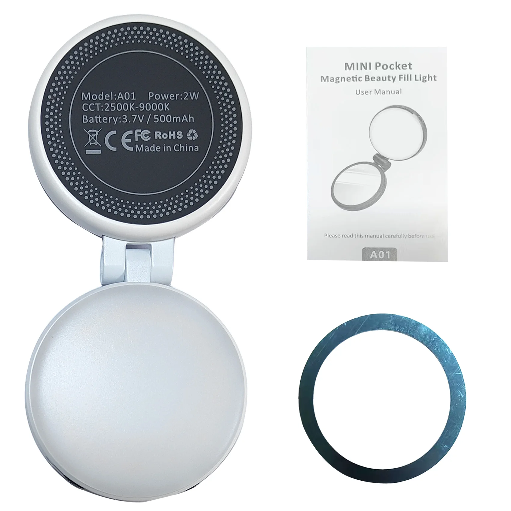 

Mini Phone Magnetic Fill Light, Portable Handheld Live Streaming Light for Photography, Beauty Selfie & Video Recording, Pocket-
