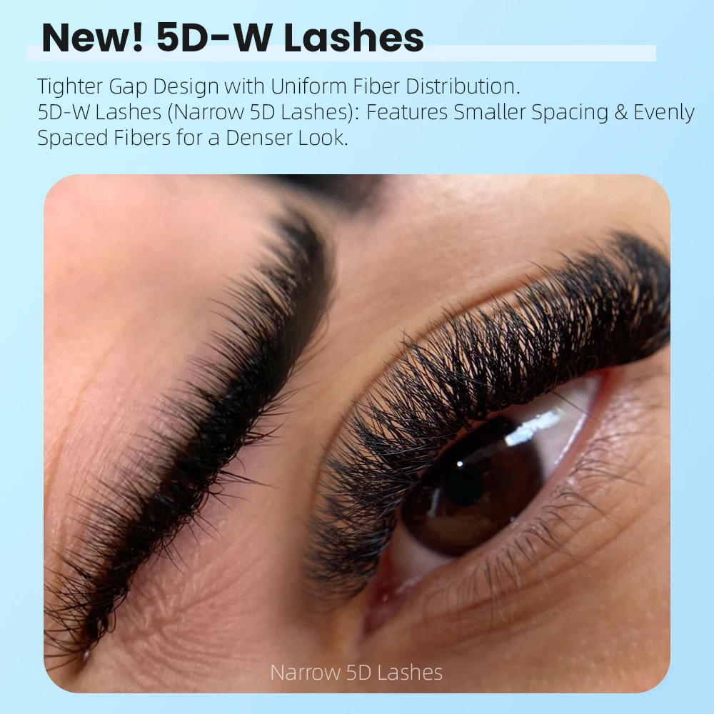 Yelix Narrow 5D W Premade Volume Fans Eyelash Extensions Smaller Spacing Dense Symmetrical Soft Fluffy Natural Style Pros Lash