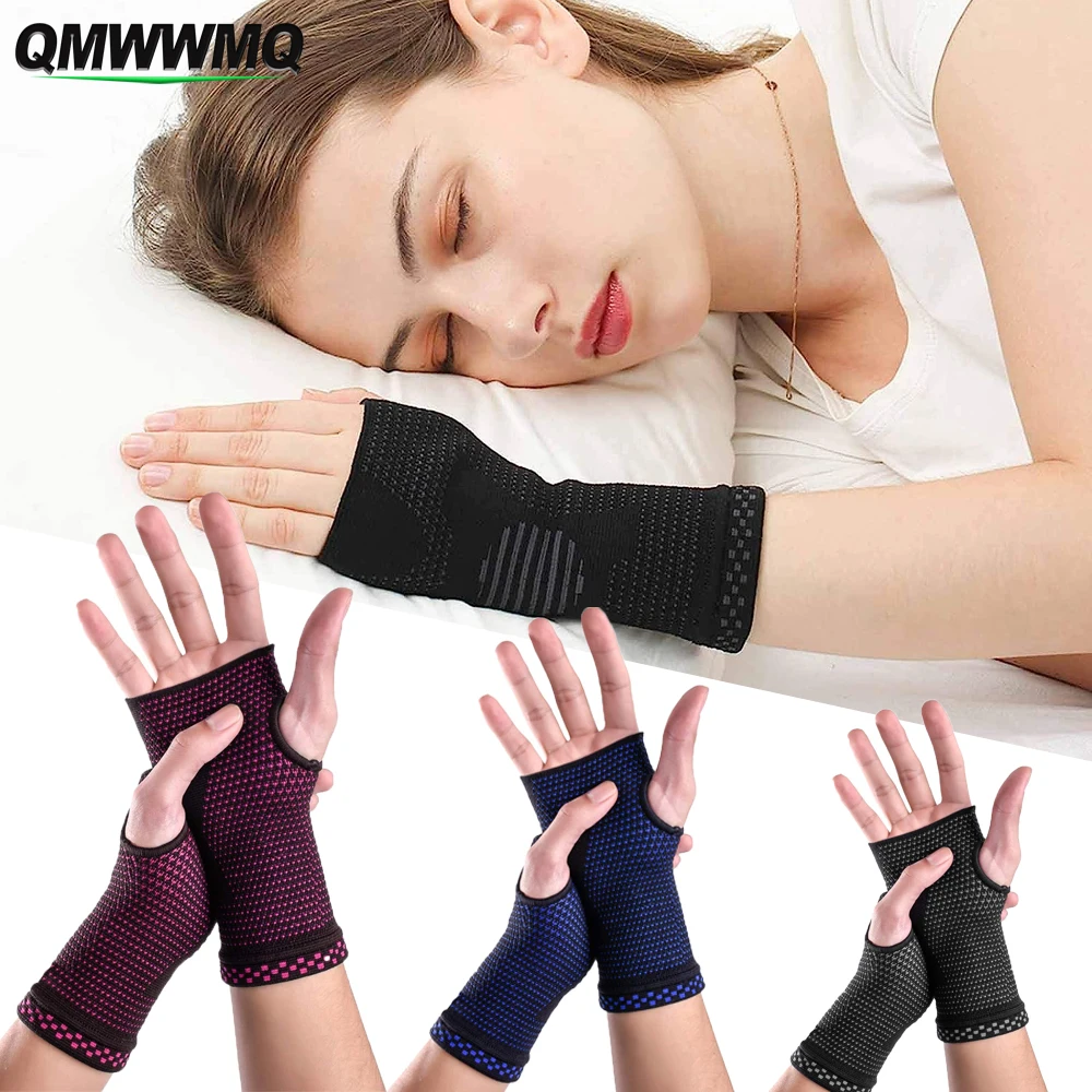 2Pcs Wrist Support Sleeve,Compression Gloves Carpal Tunnel for Women Men,Hand Brace Wrist Support Sleeves Tendonitis Pain Relief