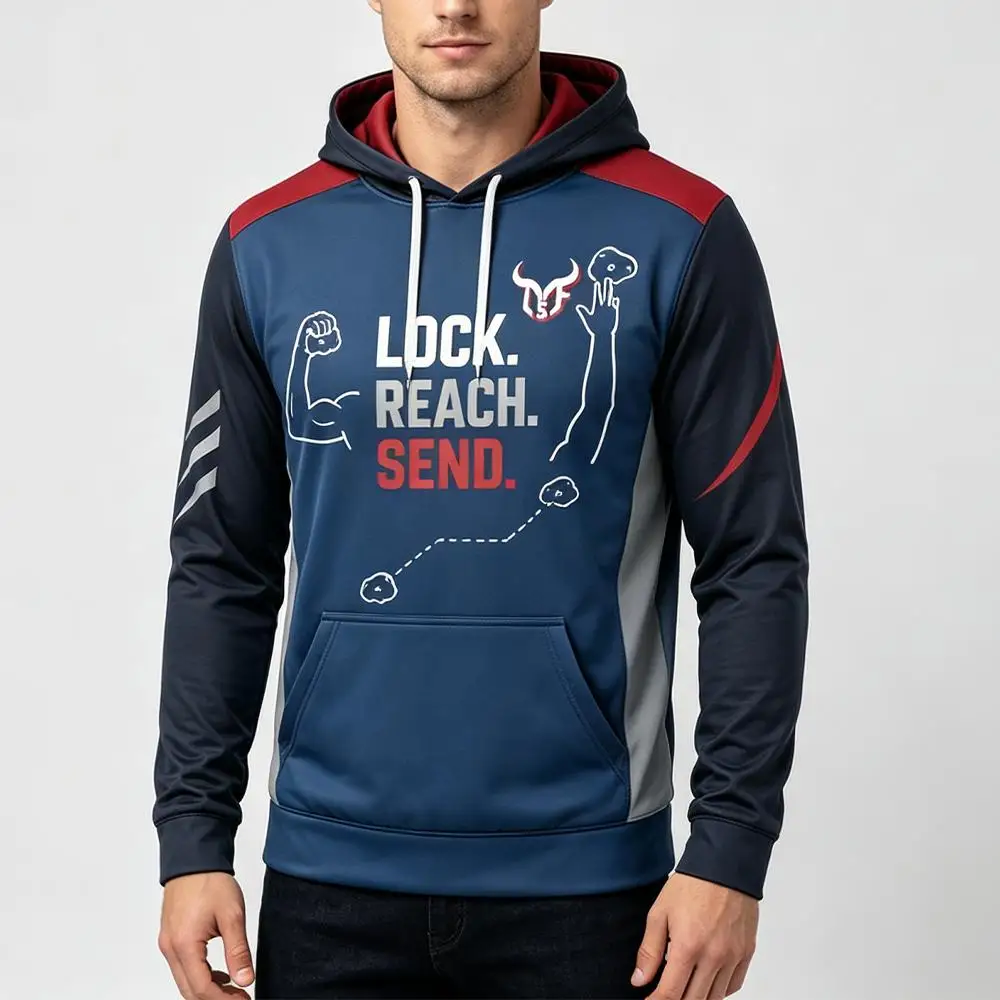 Climbing Themed Printed Hooded Sweatshirt Men's And Women's Outdoor Sport Pullover Autumn/Winter Casual Training Sports Hoodie